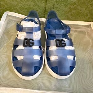 Dolce Gabbana Toddler Kids Boy Blue Sandals, New, Size 28-> 10.5/11